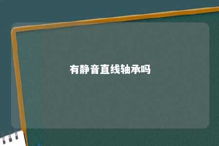 有静音直线轴承吗 